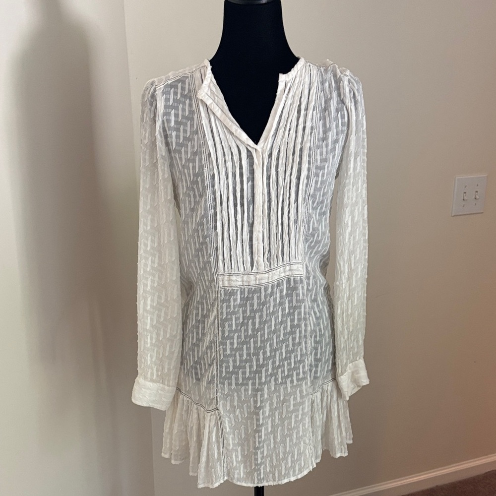 BCBGMaxAzria Ivory Textured Blouse